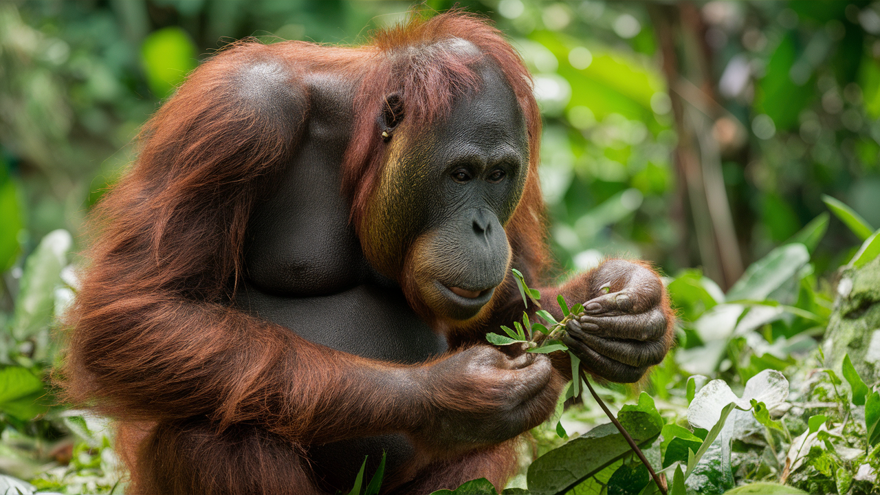 Orangutan, tedavi için şifalı bitki kullandı