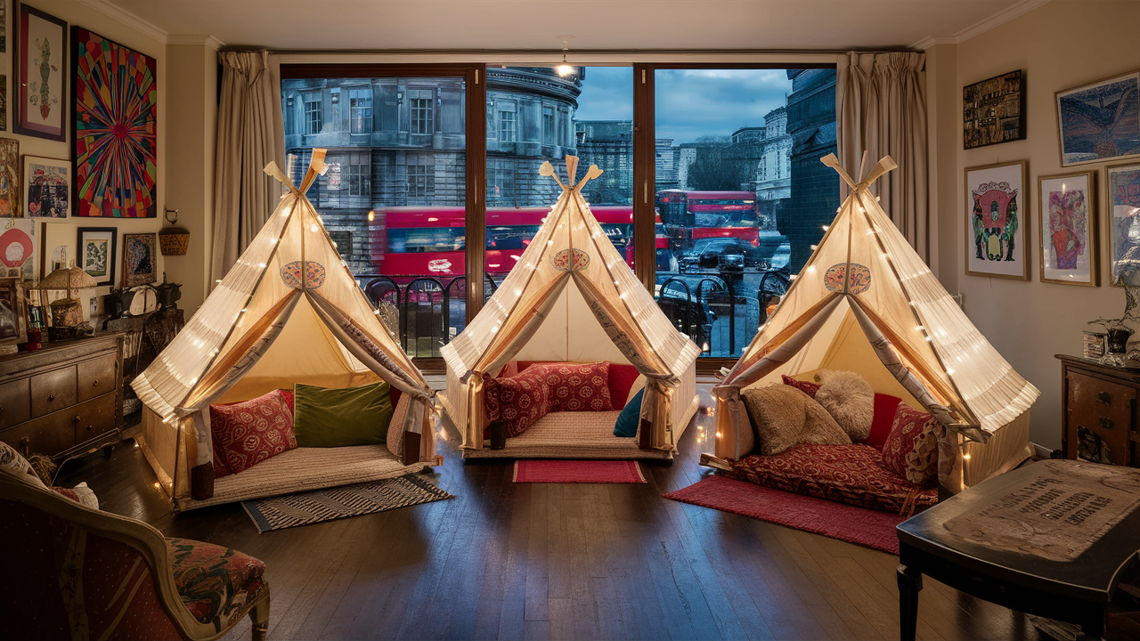 Londra’da evin içinde kiralık çadır