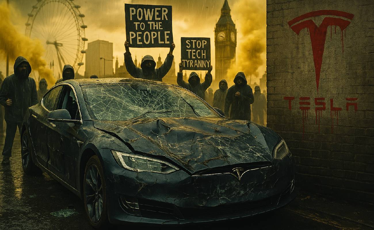 Londra’da Elon Musk’a tepki: Tesla aracı parçalandı