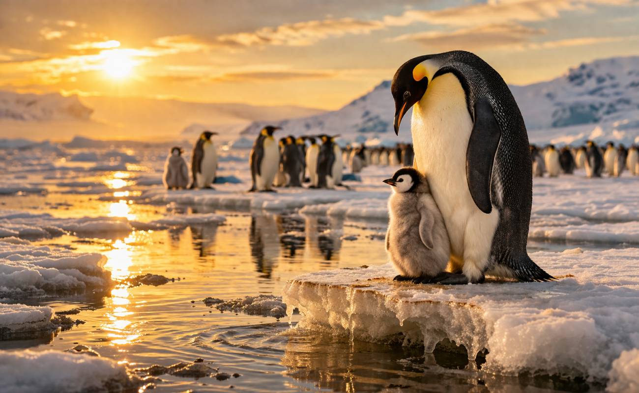 İmparator penguen için kırmızı alarm