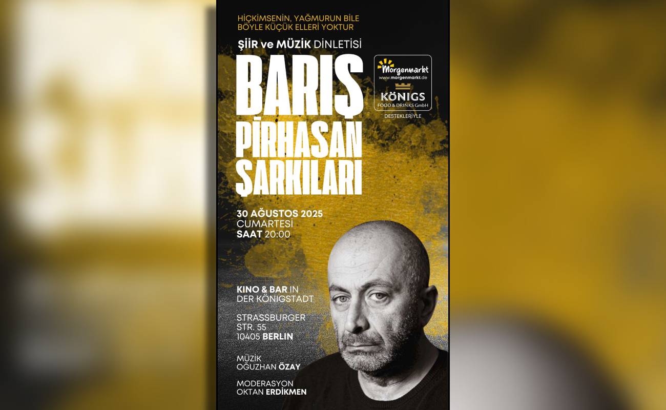 Barış Pirhasan şiirleri Berlin’de müzikle buluşuyor
