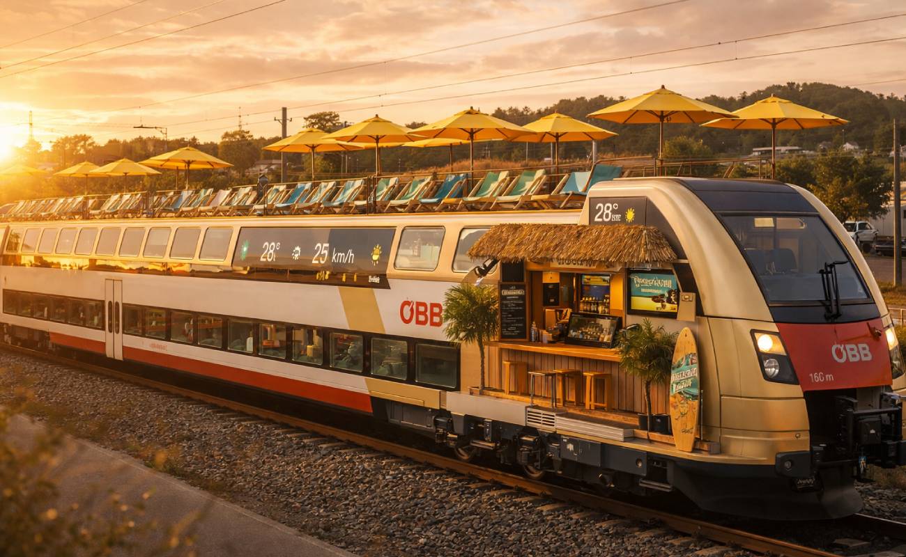 ÖBB’den ‘güneşlenme katlı tren’ şakası